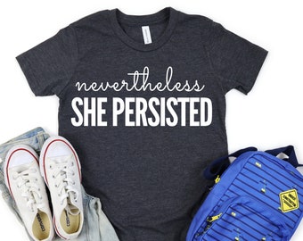 Nevertheless She Persisted Feminist Kids shirt | Persist, resist, she was warned, Elizabeth Warren | girl power shirt | unisex youth clothes