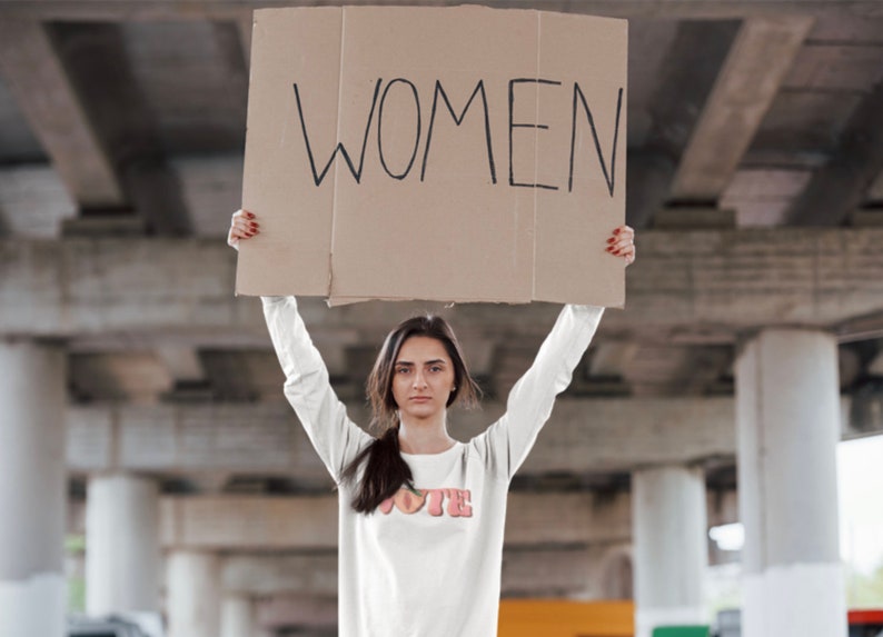 Vote Feminist Sweatshirt Abortion Rights Biden 2024 Anti-Trump crop top Election 2024 Pro Abortion Pussy Power image 5