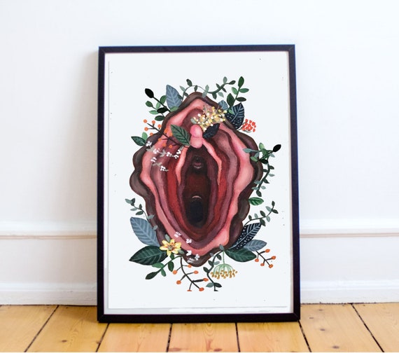 レッドビーシュリンプ 解剖図 アートプリント　ポスター　インテリア　美品 膣アートプリント フェミニスト フェミニズム 膣ポスター 解剖学