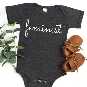 Little feminist baby clothes, tiny feminist bodysuit, babygrow, girl power, feminism, snapsuit, baby outfit, screen print, eco friendly