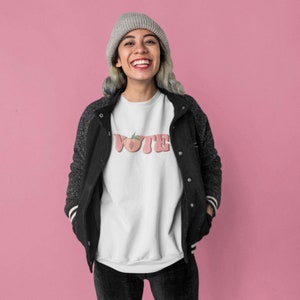 Vote Feminist Sweatshirt Abortion Rights Biden 2024 Anti-Trump crop top Election 2024 Pro Abortion Pussy Power image 4