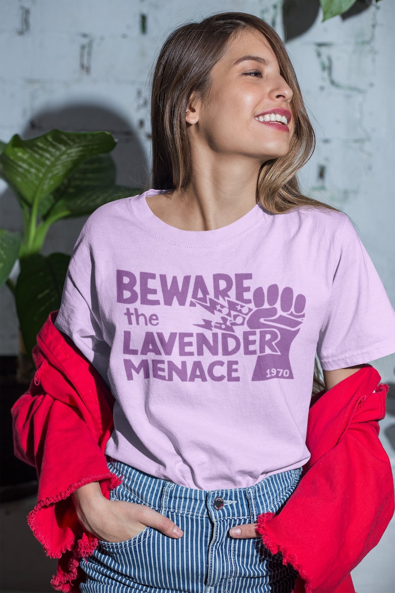 Lavender Menace shirt pride shirt subtle pride lesbian pride lesbian shirt lesbian tshirt lavender menace tshirt retro shirt purple t shirt image 6