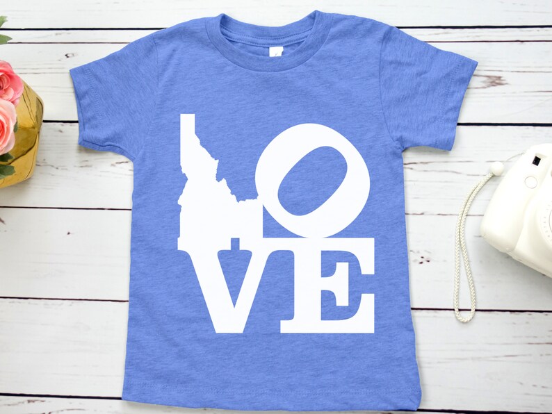 Idaho shirt: I Love Idaho, Idaho gift, graphic tee, gift for her, gift for him, favorite state shirt, screen print, Idaho state, ecofriendly image 1