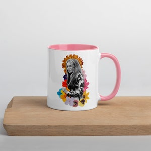 Gloria Steinem Mug Pop of Color Breakfast Ceramics Gift Ideas Unique Design Handmade Gifts Feminist Gifts Flower Power image 7