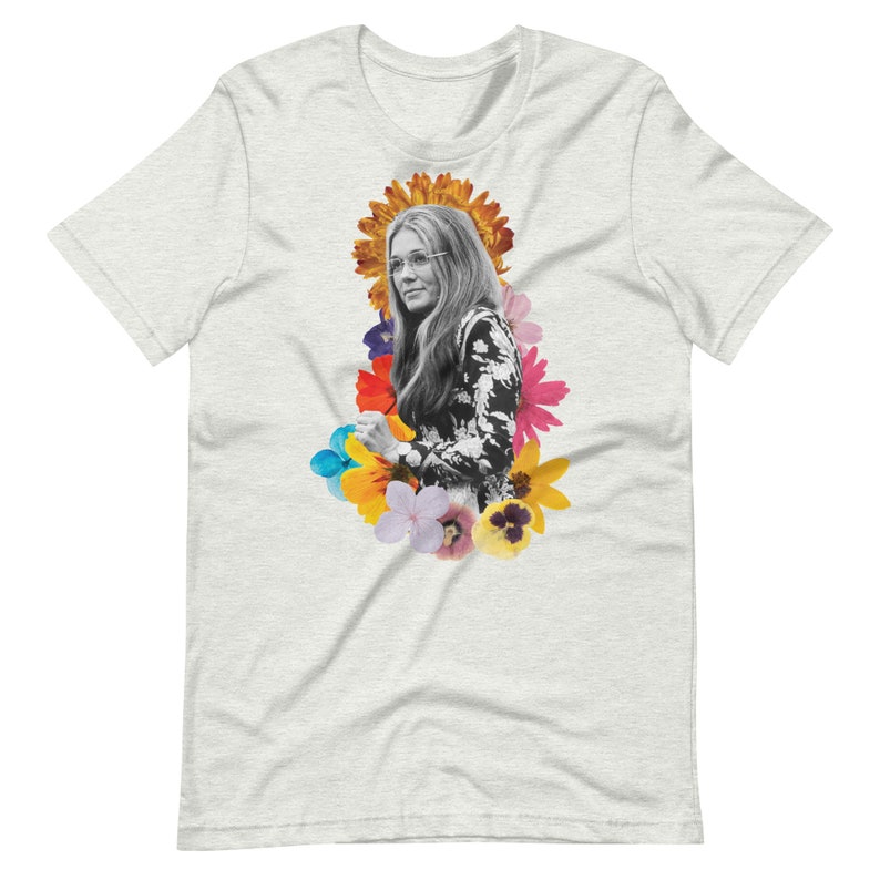 Gloria Steinem T-Shirt | Feminist T-Shirt | Vintage | Colorful Design | Gift Ideas | Flower Power | Gifts for Women