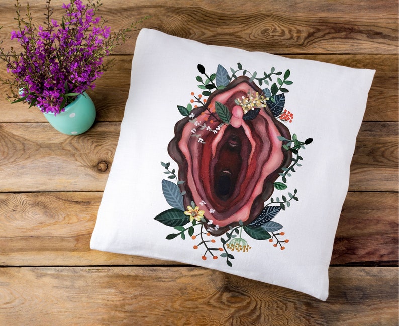 Vulva Pillow Vagina Pillow Vagina Art feminist feminism vagina flower throw...