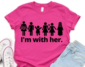 I'm With Her Feminist Kids Shirt, feminist toddler shirt, diversity tshirt, kids equality t shirt, Fourth Wave Apparel, feminist youth tee