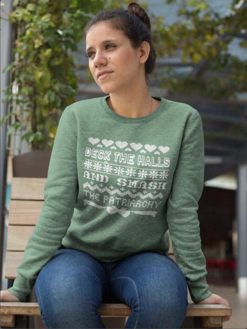 Feminist Sweatshirt: Nevertheless She Persisted Unisex sweater we stand with Elizabeth Warren, resist, she was warned persist image 3