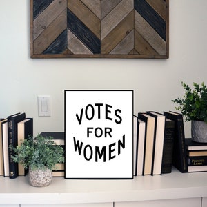 New Digital Feminist Wall Art: Votes for Women feminist print suffrage home decor vintage feminist art womens rights poster, vote art image 2