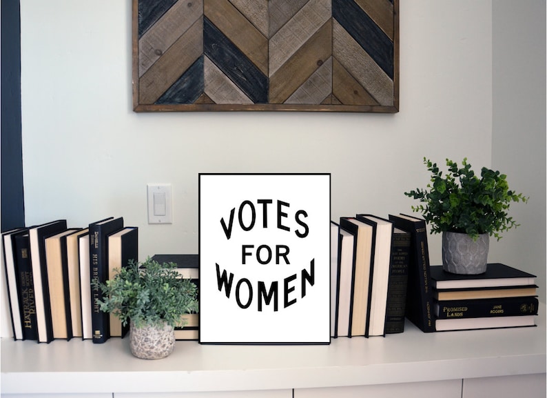 New Digital Feminist Wall Art: Votes for Women feminist print suffrage home decor vintage feminist art womens rights poster, vote art image 2