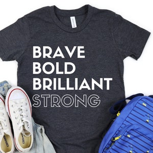 Kids' Feminist shirt, brave, bold, brilliant, strong, feminist shirt kids, feminist toddler, trendy toddler shirt, feminist youth shirts