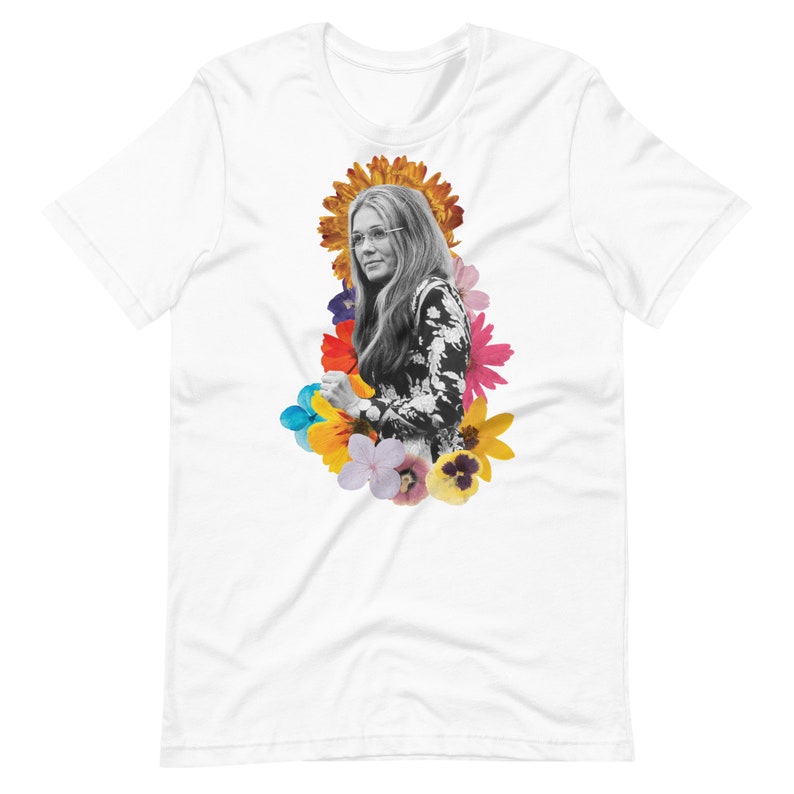 Gloria Steinem T-Shirt | Feminist T-Shirt | Vintage | Colorful Design | Gift Ideas | Flower Power | Gifts for Women