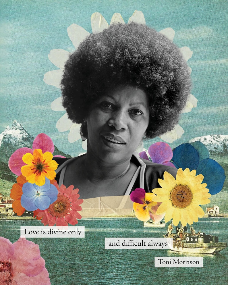 Toni Morrison Poster Feminist Wall Art Vintage Collage Colorful Design Wall Art Gift Ideas Unique Design Gifts for Writers image 1