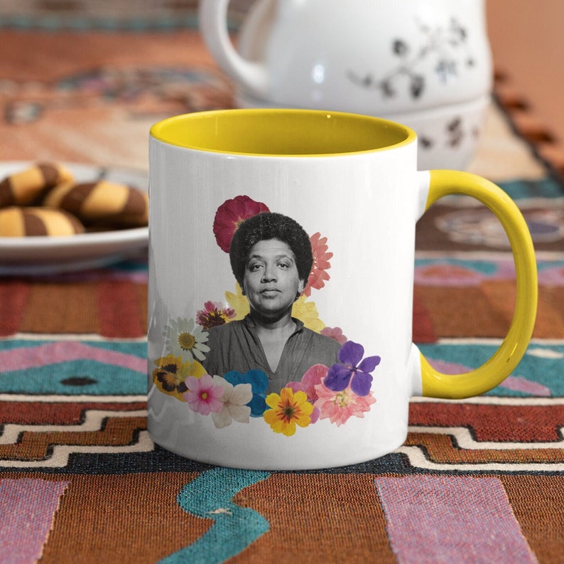 Audre Lorde Fan Gift Mug Unique Handmade Gifts Flower Power Election 2024 Vote Political Activist Black Feminism image 1