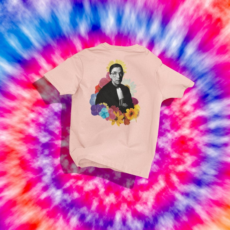 Ruth Bader Ginsburg Shirt Feminist Shirt Fan Gift Colorful Vintage Gift Ideas Flower Power RBG Queer LGBT image 1