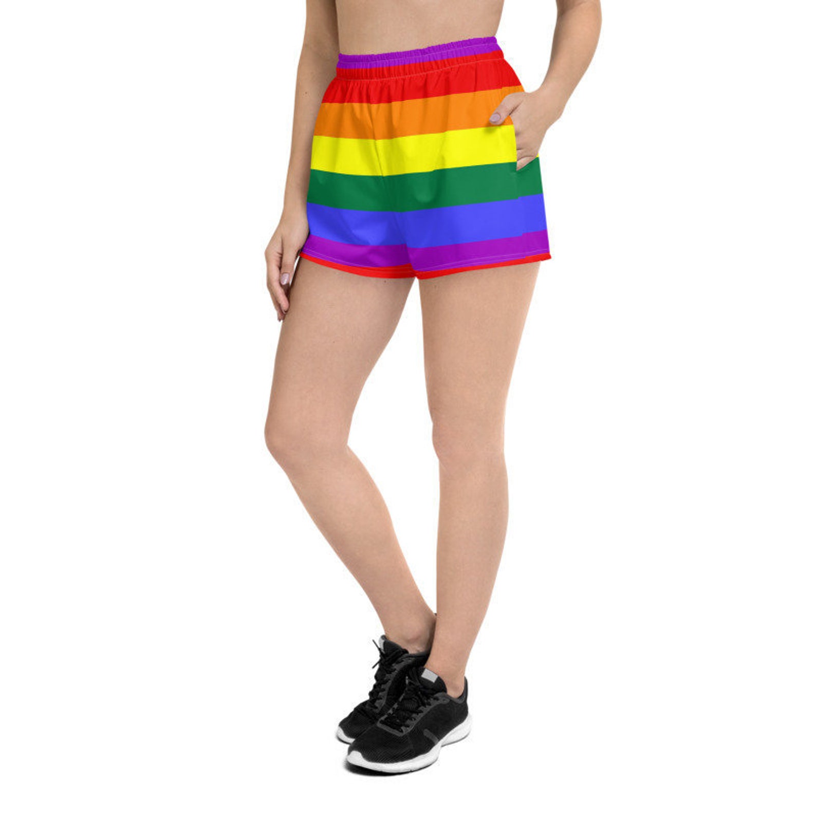 Rainbow Shorts Rainbow womens shorts Pride clothing Pride gay Etsy