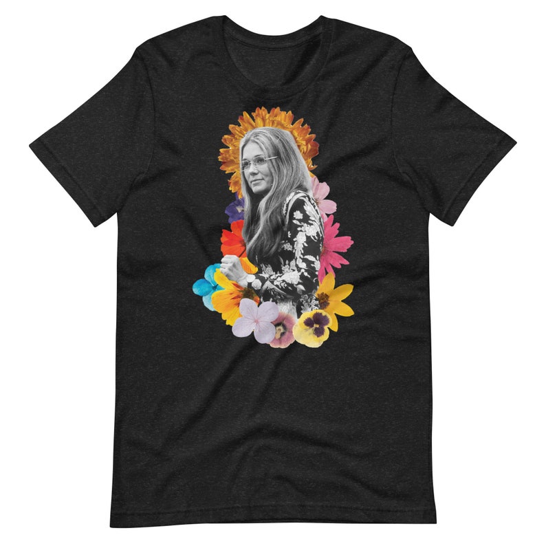 Gloria Steinem T-Shirt | Feminist T-Shirt | Vintage | Colorful Design | Gift Ideas | Flower Power | Gifts for Women