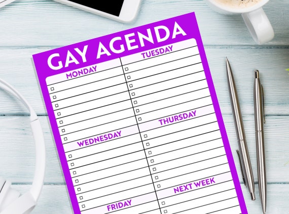 Gay pride gift to do list notepad gay agenda lgbt wedding gift to do list notebook gift for gay men lesbian lgbt couple gift weekly planner