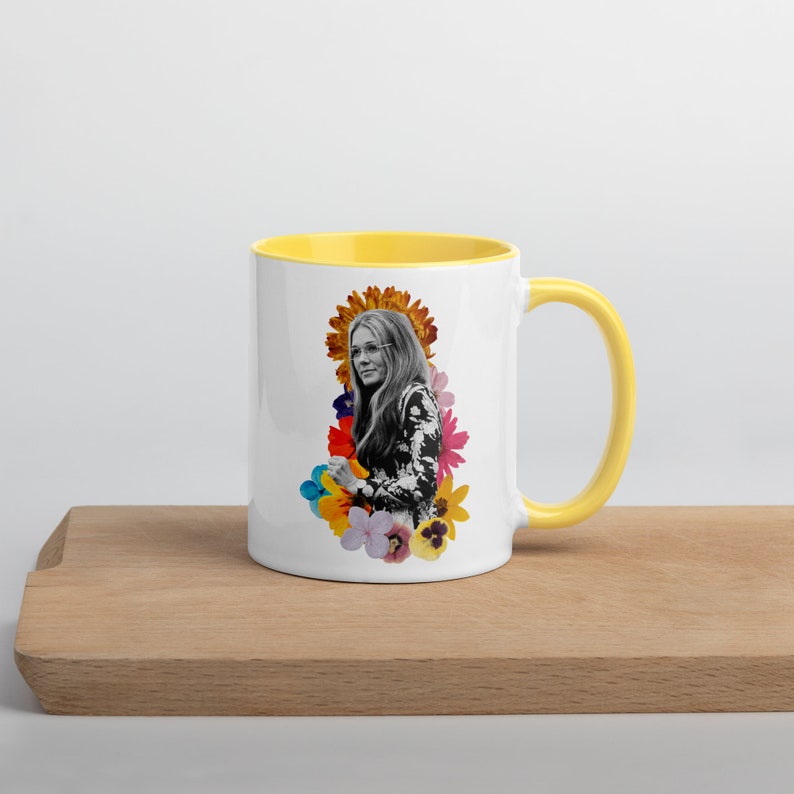 Gloria Steinem Mug Pop of Color Breakfast Ceramics Gift Ideas Unique Design Handmade Gifts Feminist Gifts Flower Power image 8