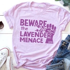 Lavender Menace shirt pride shirt subtle pride lesbian pride lesbian shirt lesbian tshirt lavender menace tshirt retro shirt purple t shirt image 1