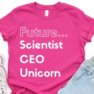 Kids Feminist Shirt: Future CEO, Future Scientist, Unicorn, feminist toddler, tiny feminist tshirt, toddler feminist, feminist kid tshirt