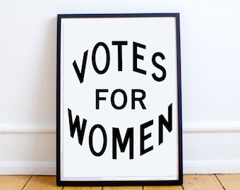 New! Digital Feminist Wall Art: Votes for Women feminist print | suffrage home decor | vintage feminist art | womens rights poster, vote art