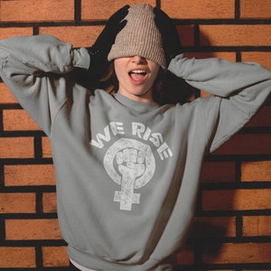 Feminist Sweatshirt: Nevertheless She Persisted Unisex sweater we stand with Elizabeth Warren, resist, she was warned persist image 5