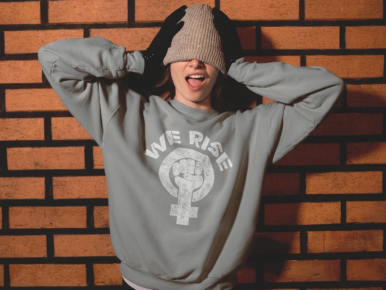 Feminist Sweatshirt: Nevertheless She Persisted Unisex sweater we stand with Elizabeth Warren, resist, she was warned persist image 5