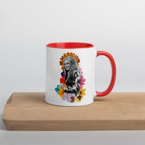 Gloria Steinem Mug Pop of Color Breakfast Ceramics Gift Ideas Unique Design Handmade Gifts Feminist Gifts Flower Power image 9