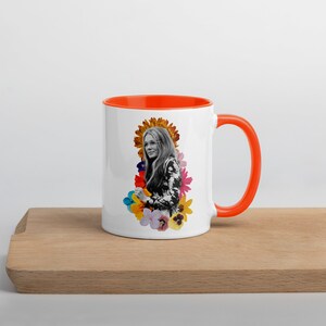 Gloria Steinem Mug Pop of Color Breakfast Ceramics Gift Ideas Unique Design Handmade Gifts Feminist Gifts Flower Power image 3