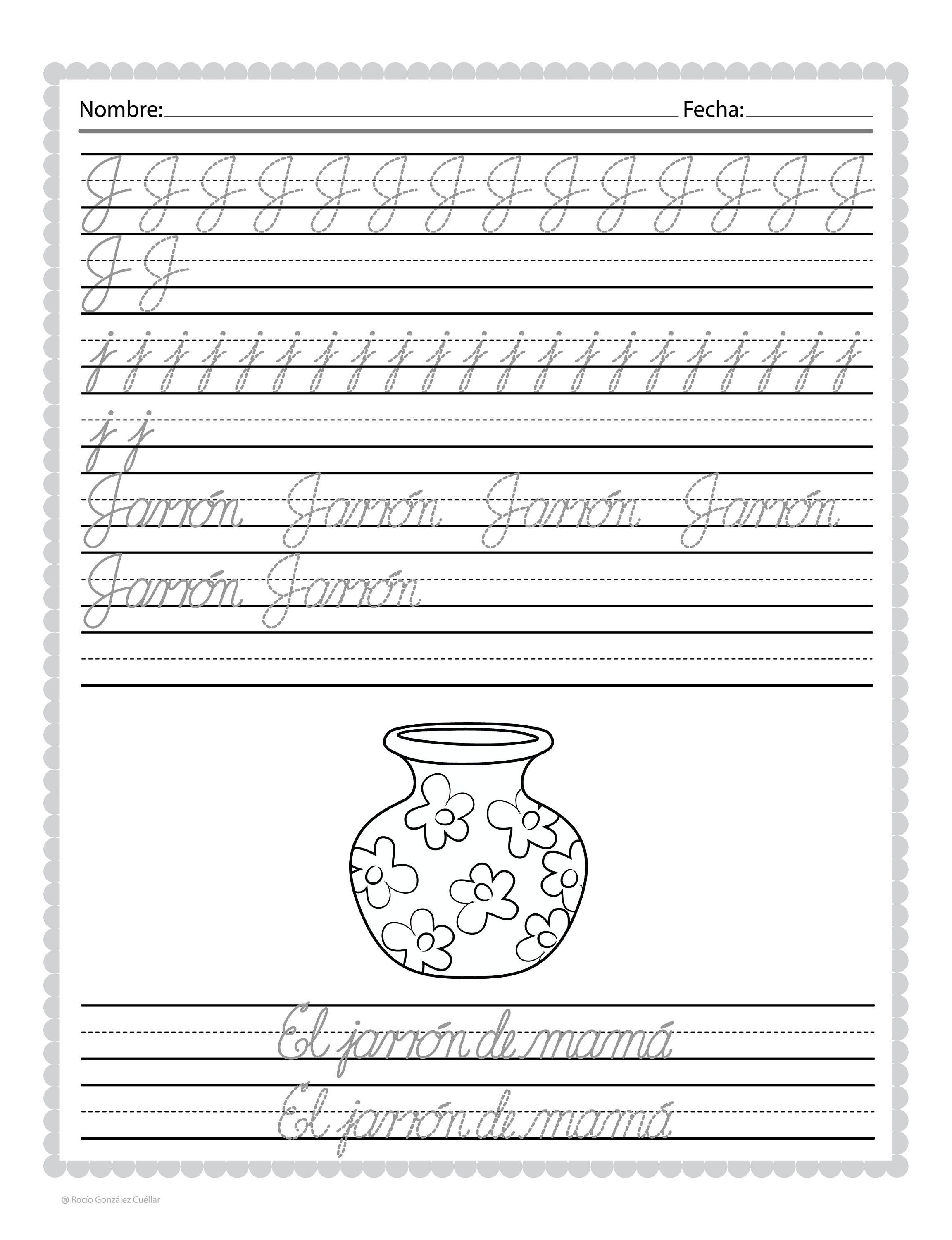SPANISH Handwriting workbook Cursive Workbook Cursive and Etsy