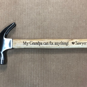 Personalized Hammer, Father's Day, Gift For Him, Dad, Engraved, Grandfather's Day, Hammer, Gift, Father, Man, Custom, Wedding, Groomsman