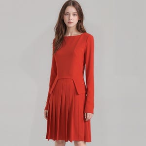 Pleated Dress/ Kate Middleton Inspired/ Red/ Peplum Dress/ Custom dress/ Custom made dress/ Duchess of Cambridge