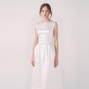 Jackie Kennedy Inspired White evening gown/ 1960s vintage inspired dress/ custom made dress/ White bridal gown/ short cocktail wedding dress