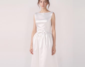 Jackie Kennedy Inspired White evening gown/ 1960s vintage inspired dress/ custom made dress/ White bridal gown/ short cocktail wedding dress