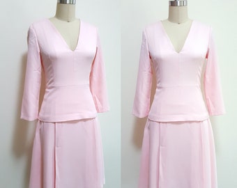 Kate Middleton dress/ pink peplum dress/ Deep V neckline dress / Custom made dress/ Duchess of Cambridge pink dress/ mother of bride dress