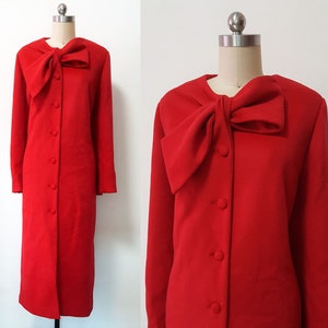 Red Wool Bow Coat Dress: Kate Middleton Inspired, Custom Made