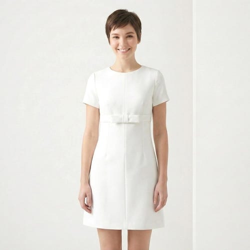 60s Mod White Wedding Dress: Handmade Short Bridal Reception Gown 60s Mod White Wedding Dress: Handmade Short Bridal Reception Gown