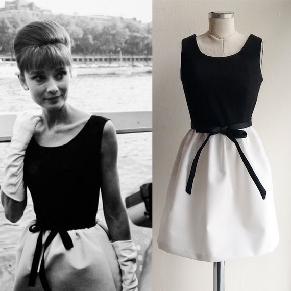 audrey hepburn black and white dress