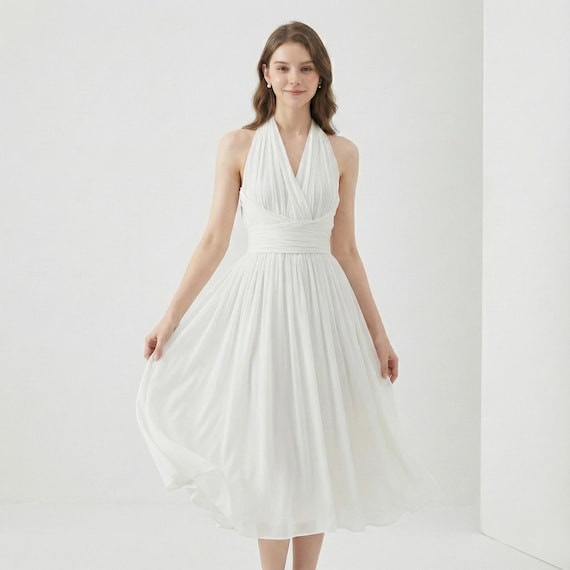 halter high low dress High-Low A-Line Halter Neck Wedding Guest Dress main image 1