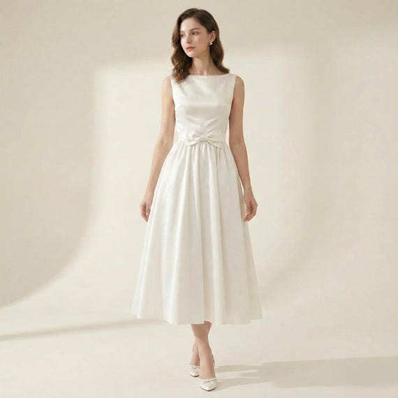 jackie o style bridesmaid dresses Jackie Kennedy Inspired White Dress: 1960s Style Bridal Gown