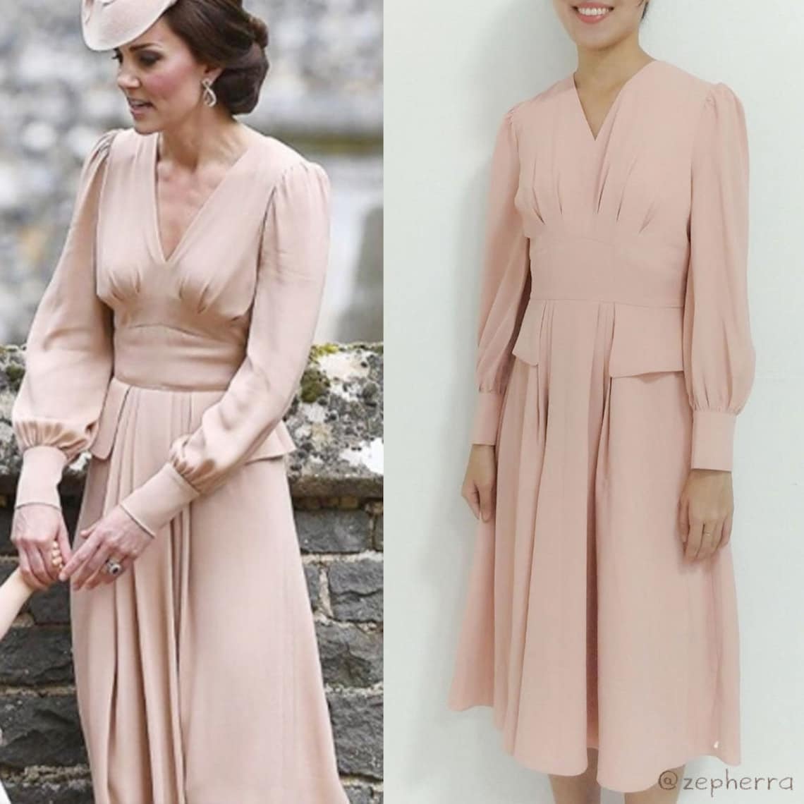 Kate Middleton Bridesmaid Dress/ Nude Pink Dress/ Pippa Etsy