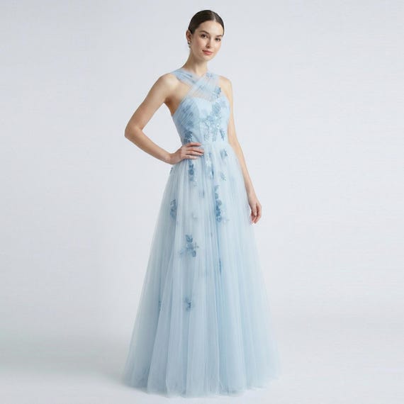 Grace Kelly 1956 Oscar Dress: Custom Made Fit & Flare Tulle Wedding Gown,  Blue Bridal Gown - Etsy UK