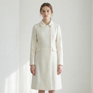 Kate Mittleres 2018 Mantel Kleid/ Weißer Mantel Kleid/ Weißer Mantel/ Wintermantel/ Mantel Kleid nach Maß/ Weißer Mantel Bild 1