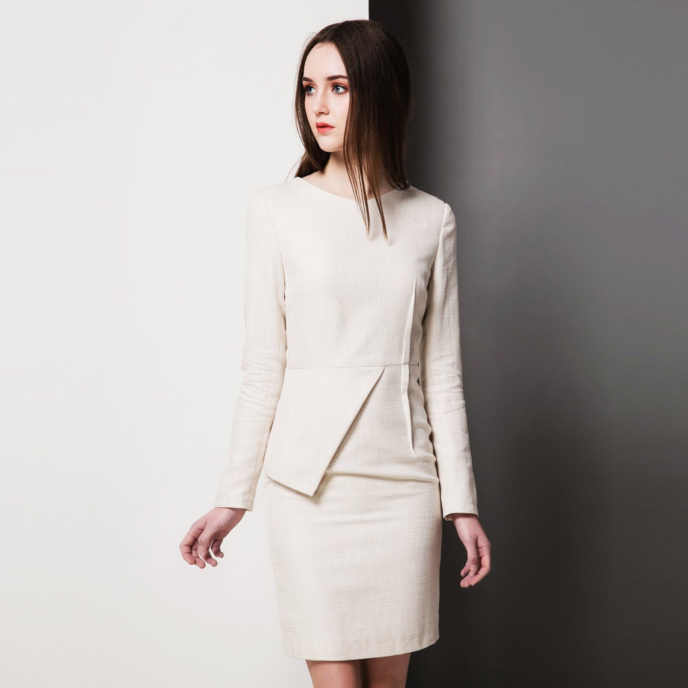 Cream Tweed Dress - Etsy