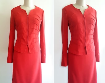 Kate Middleton Formal Suit/ Red Suit Inspired/ Global Academy Opening/ Fitted Jacket / preppy suit/ Custom made suit/ Duchess of Cambridge