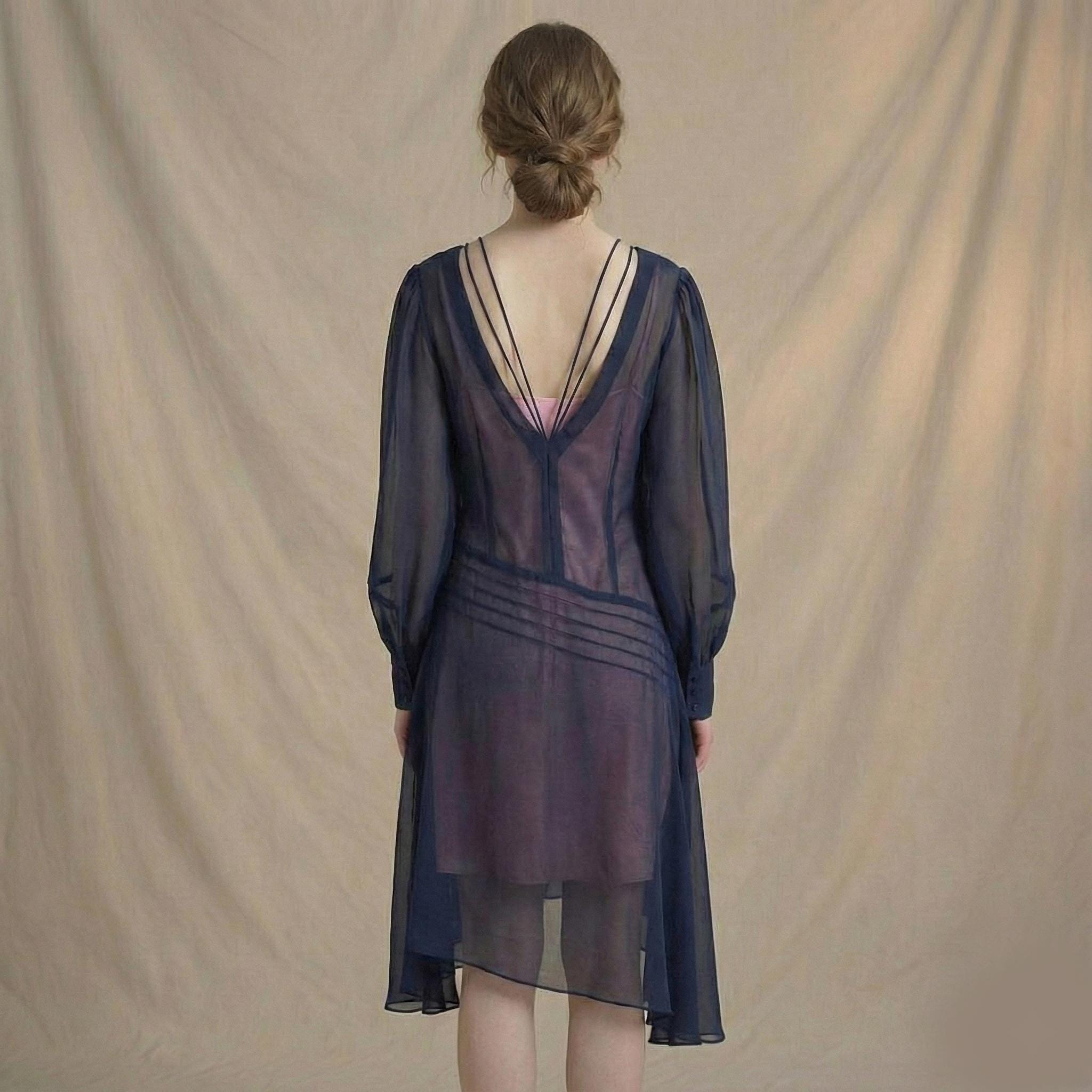 fantastic beasts queenie blue dress Queenie Goldstein Inspired Fantastic Beasts dress, 1920s Vintage Style: Handmade Georgette Flapper Dress