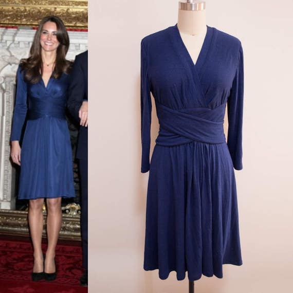 Kate Middleton Engagement Dress/ Blue Wrap Dress/ Duchess of | Etsy
