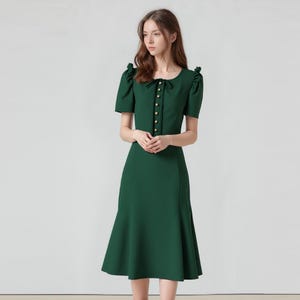 Kate Middleton Emerald Green Dress inspired/ Custom made dress/ Royal Canada Tour/ Duchess of Cambridge/ Bridal midi dress/ Custom in white