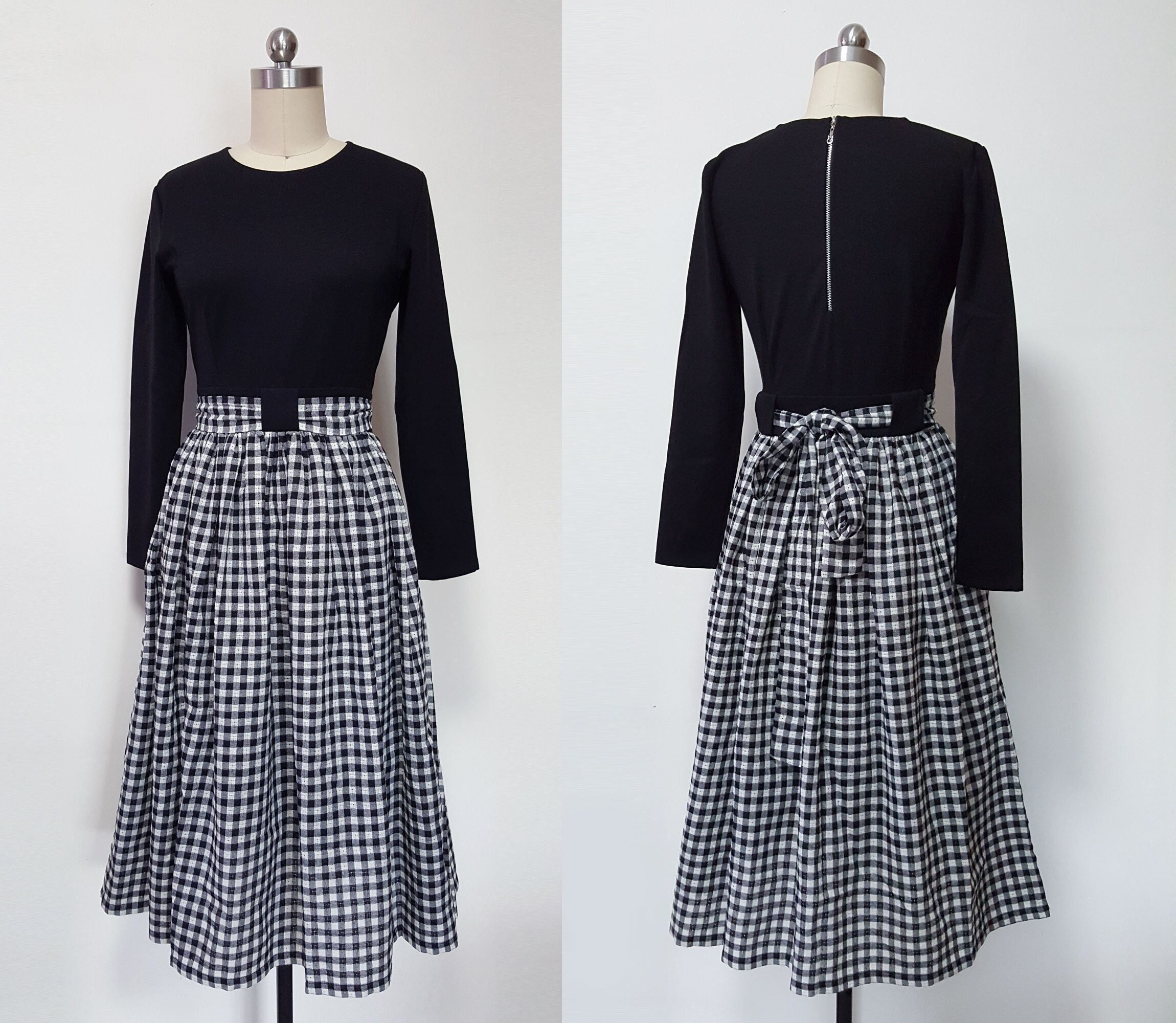 ワンピース ANDMARY Audrey check dress Beige Audrey check dress